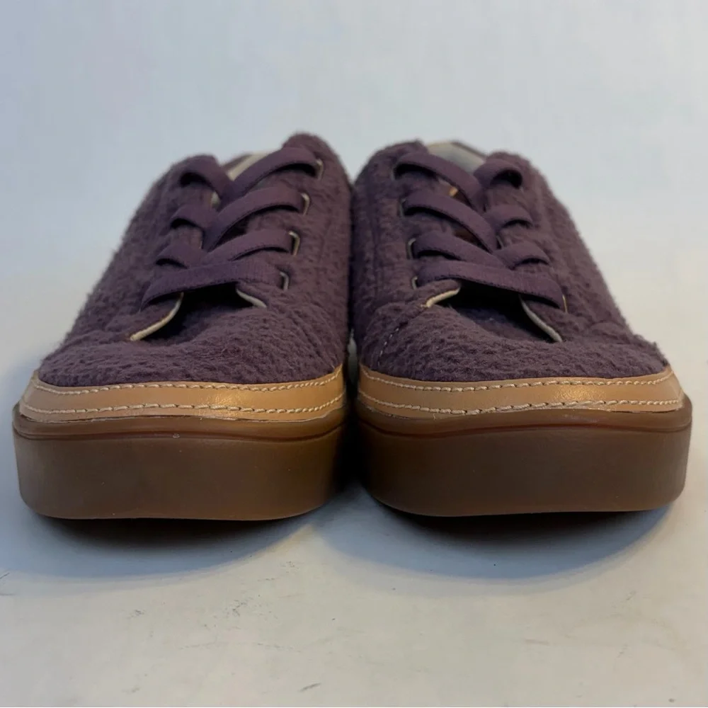 Revitalign Malibu Teddy Fleece Sneakers Orthotic Slip On Purple Sz 9 D Wide EUC